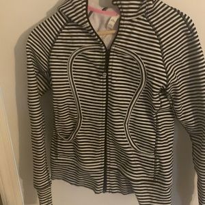 Lululemon scuba hoodie black and white stripe size 8